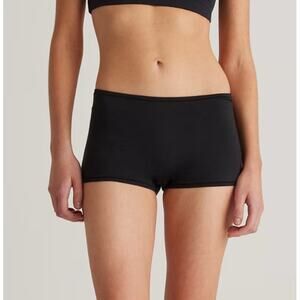 Quince Organic Cotton Boyshort Underwear Black Size L New